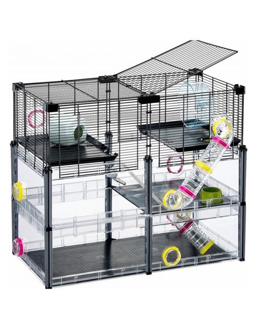 informatie weigeren verkorten Ferplast Hamsterkooi Multipla Hamster Crystal - 72,5x37,5x62 cm - Hamstr.nl